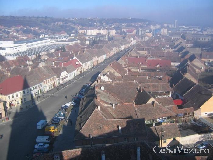 Cisnadie, vedere din turnul Bisericii fortificate